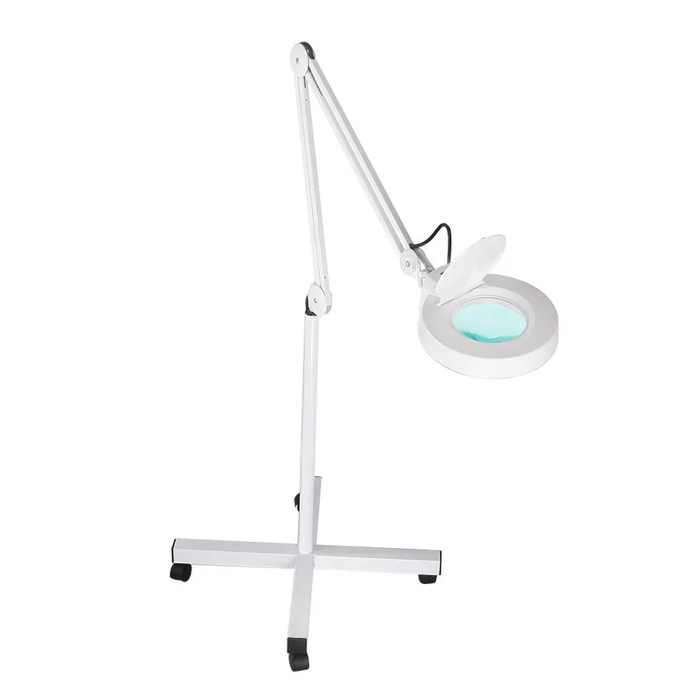 Lt-86e White Floor Standing Cleanroom LED Magnifying Lamp