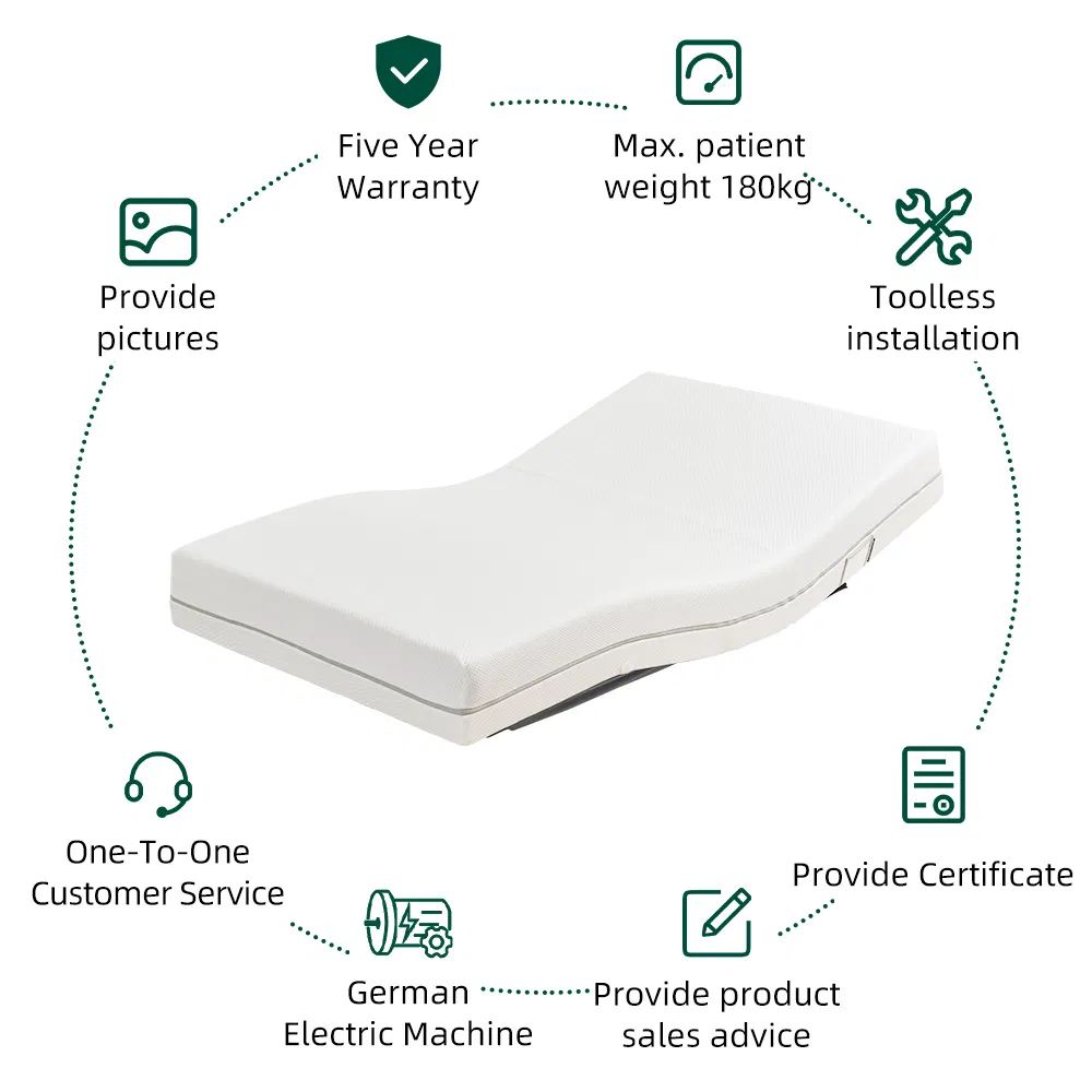 Tecforcare Electric Floor Bed Frame Smart Okin Motor Adjustable Bed Frame Costume Smart Esthetician Bed