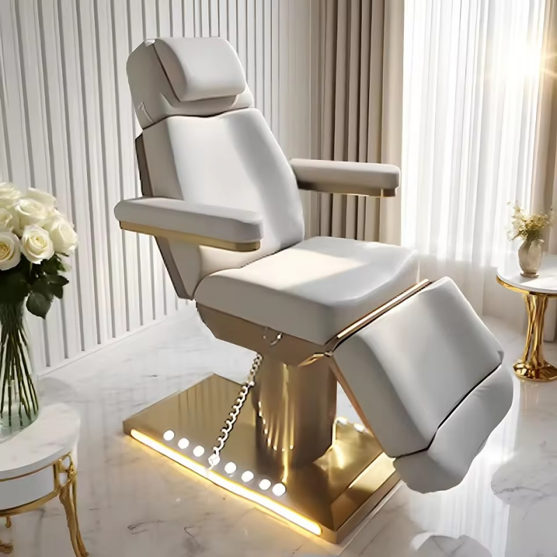 Electric Beauty Bed 3/4 Motors Adjustable Flat Tilt Breathing Hole Cosmetic Esthetician SPA Lash Facial Massage Bed