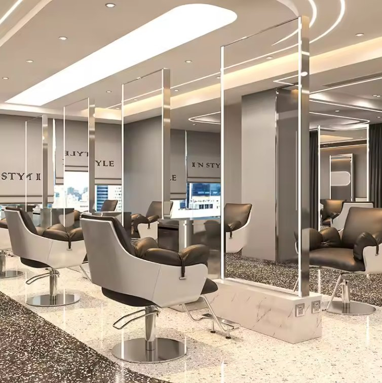 Salon Shop Wall Mounted Smart Beauty Salon Sided Mirror Table