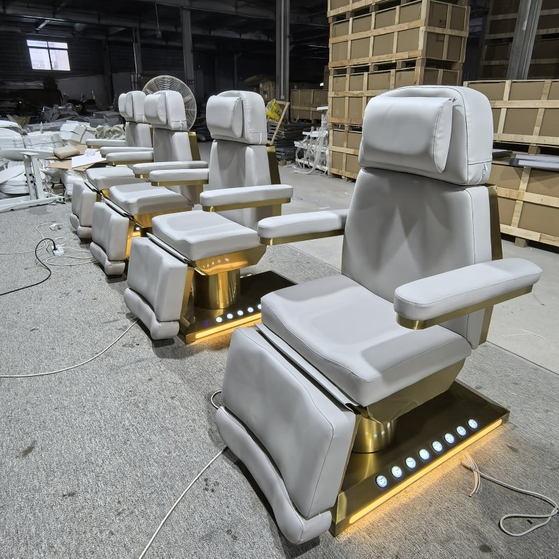 Electric Beauty Bed 3/4 Motors Adjustable Flat Tilt Breathing Hole Cosmetic Esthetician SPA Lash Facial Massage Bed