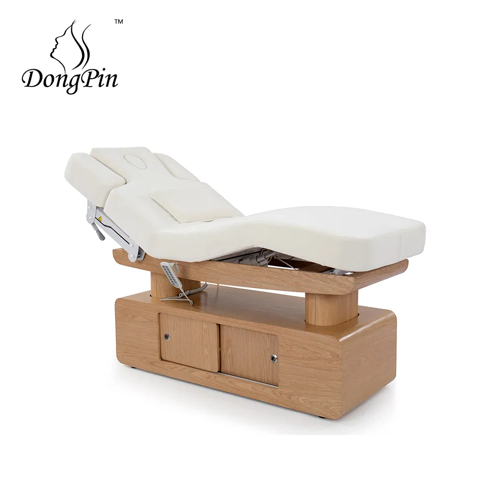 Heated Four Motors Esthetician Bed SPA Bed Massage Table Electric Facial Beauty Salon Furniture with Light