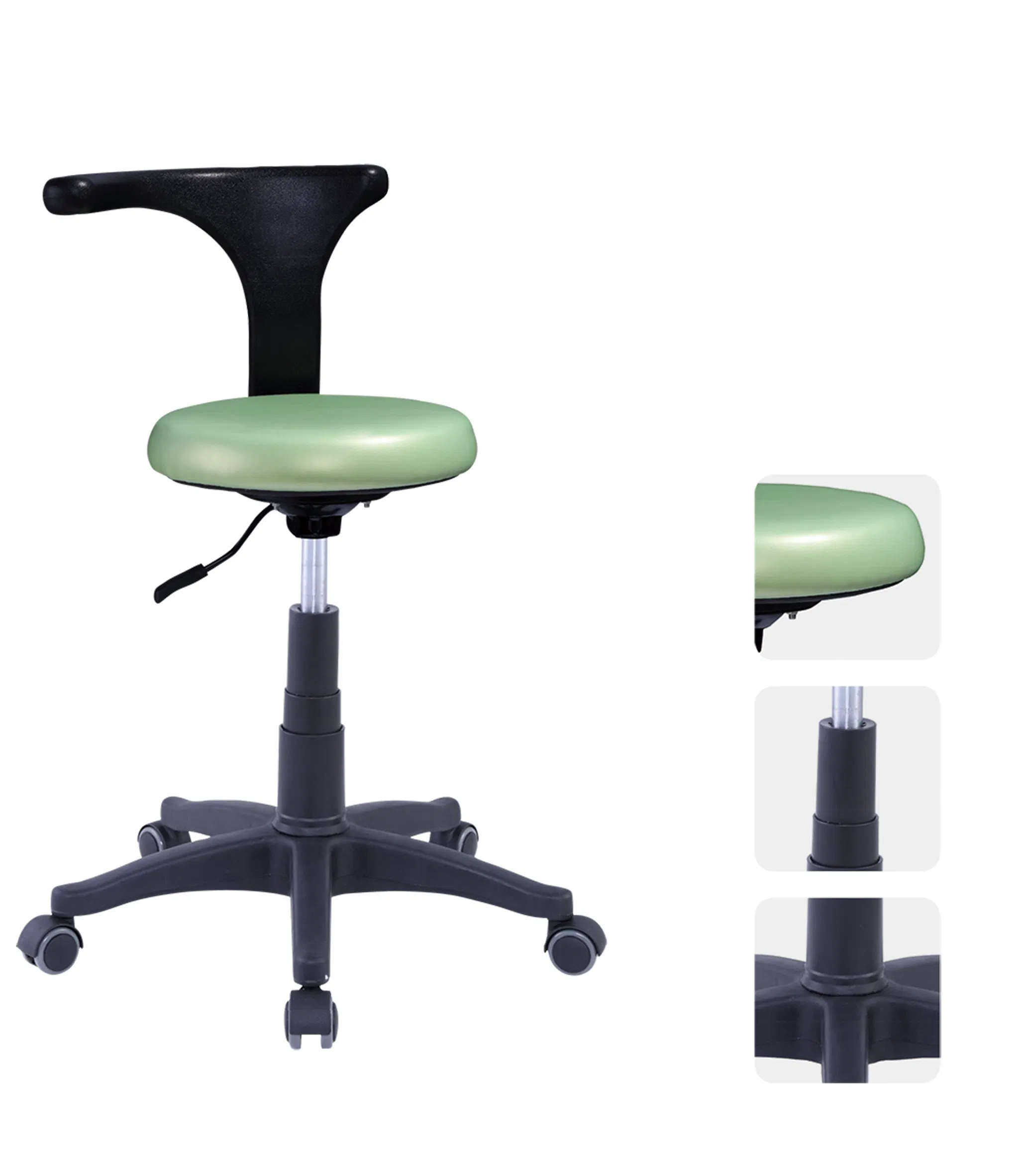 Dental Doctor Stool Dentists Stool Saddle Chair Ergonomic Stool Dentist Stool Dental Mobile Chair Rolling Stool with Back Support