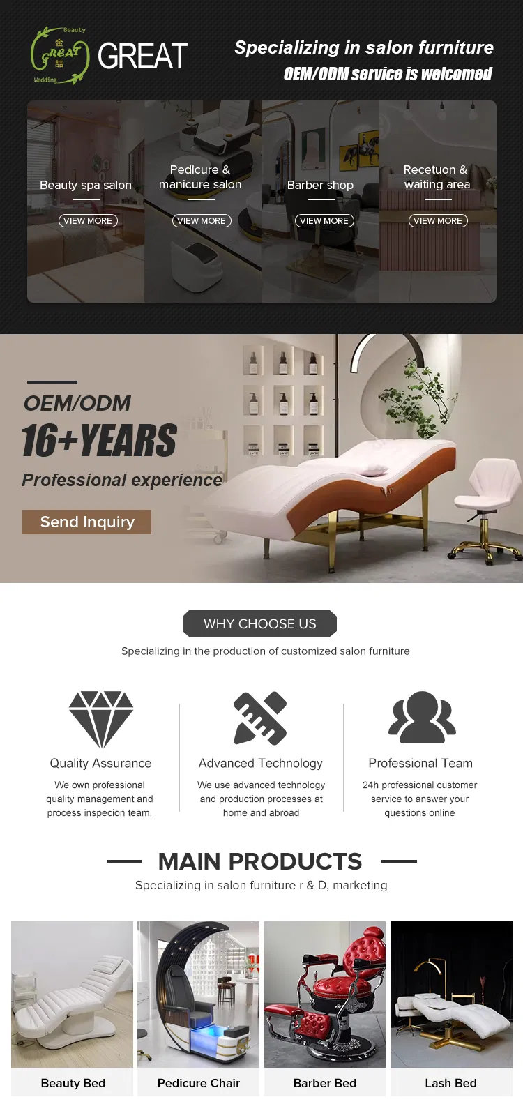 Modern Full White Leather Beauty Salon Furniture