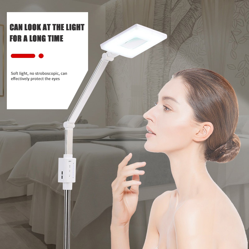Square LED Cold Light Magnifying Lamp for Home Beauty Salon Tattoo Nail Eyelash Shadowless Floor Light