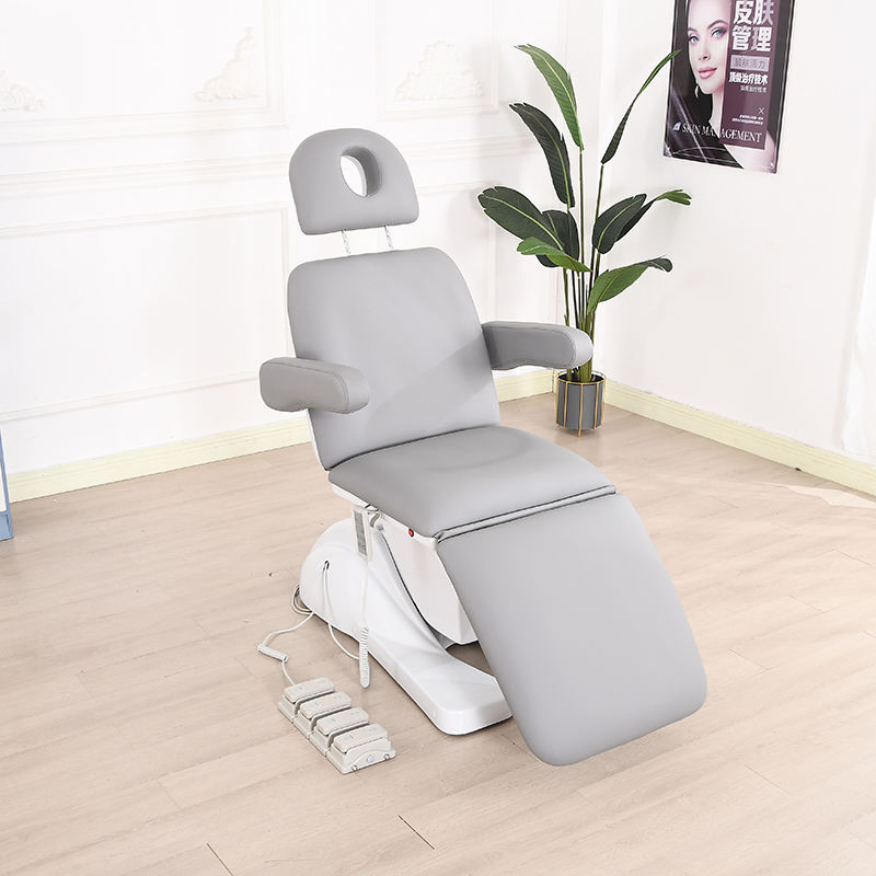 Hot Sale Grey Beauty Salon Equipment Facial Bed 3/4 Motors Eyelash SPA Heated Massage Bed with Foot Control