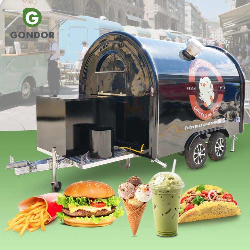 Full Equipment Remolque Crepe Carrito De La Comida Callejera Trailer Smoothie Food Truck Kitchen Boba Mobile Snack Cart