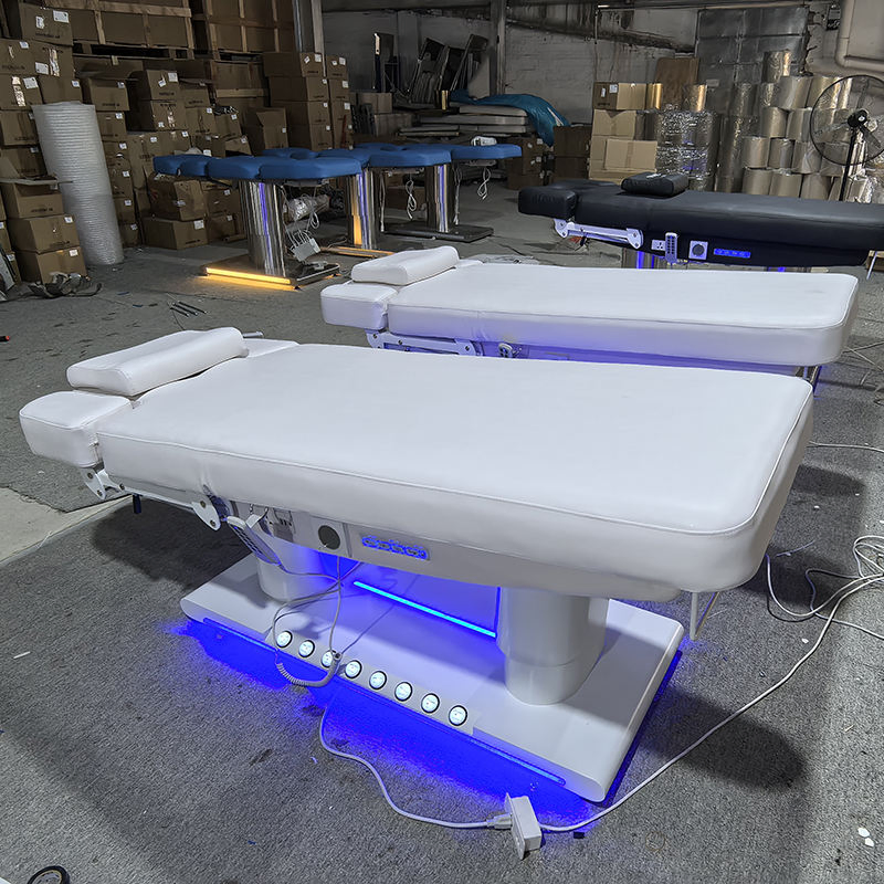 Beauty Center Heated Treatment Medical Massage Table Electric Curved Lash Facial SPA Recliner Beauty Bed