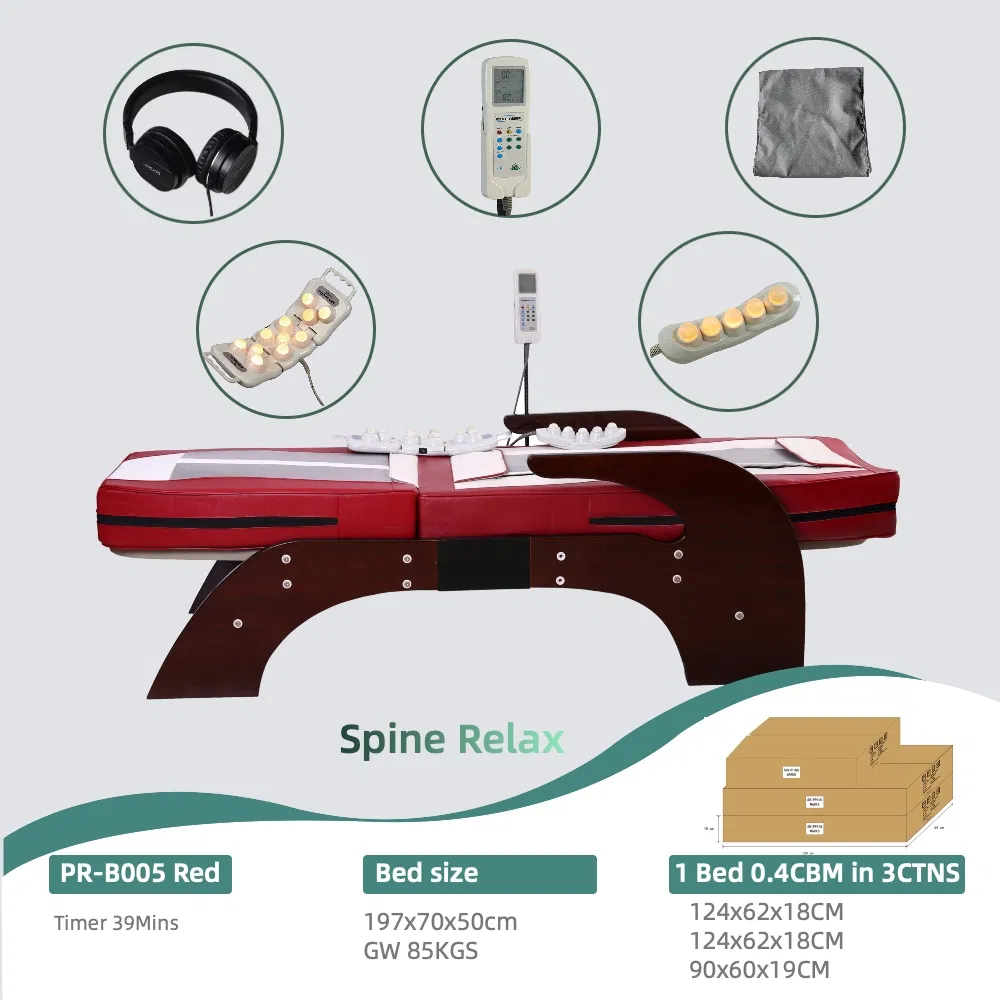 Professional Massage Bed for Spine Therapy with Heated Jade Rollers for Clinic