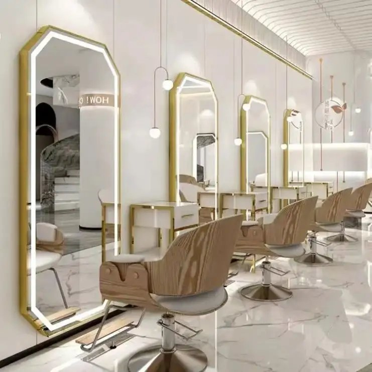Barber Shop Beauty Salon Mirror LED Hair Cutting Mirror