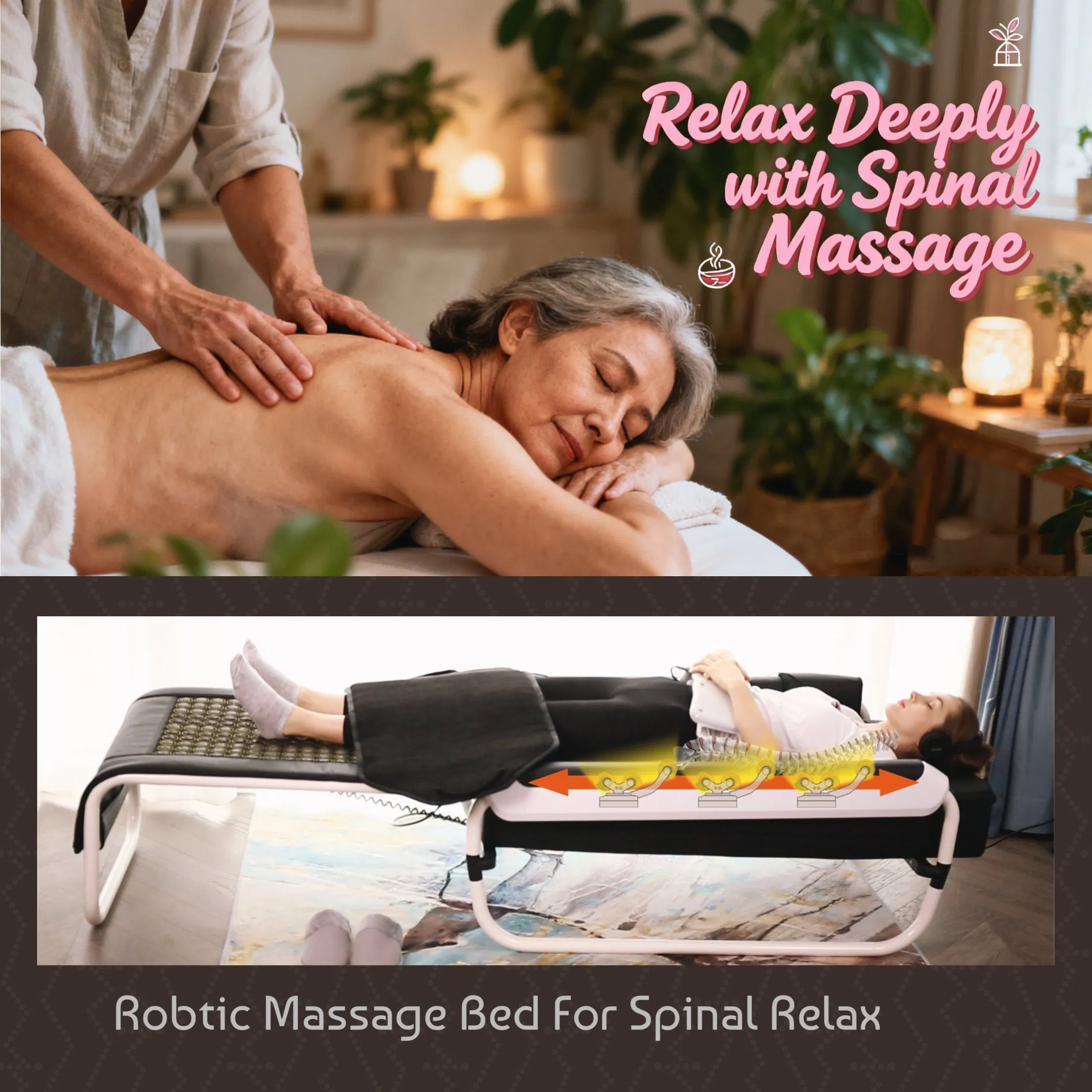 Personal Home SPA Advanced Jade Massage Bed with Adjustable Settings &amp; Heated Therapy