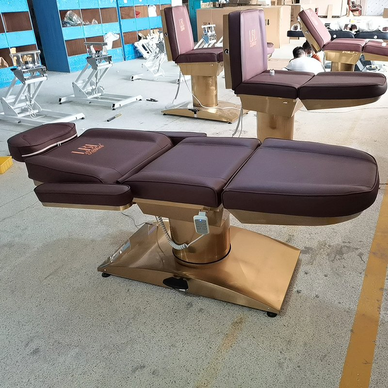 Luxury Salon Furniture Esthetician 4 Motors Electric Saloon Massage Bed Cosmetic Chair White Beauty Bed with 270 Degree Rotation