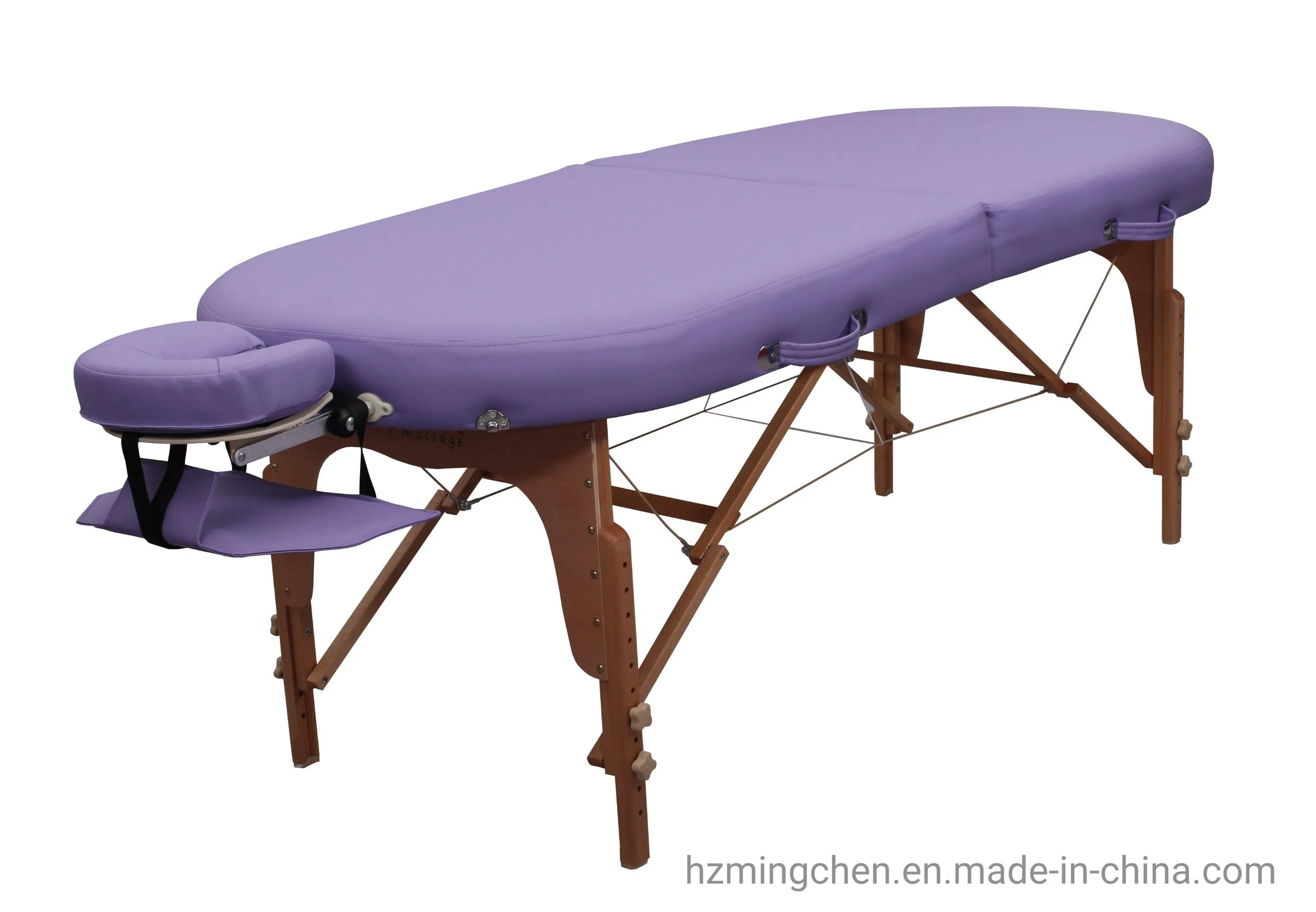 Round Corner Folding Wooden Table Legs Portable Massage Table with a Headrest