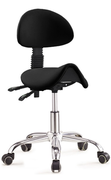 Ergonomic Saddle Stool Chairs SPA Salon Stools with Back Support Hydraulic Rolling Stool Chair with Swivel Wheels, for Clinic Hair Salon Lab Kitchen Home Office
