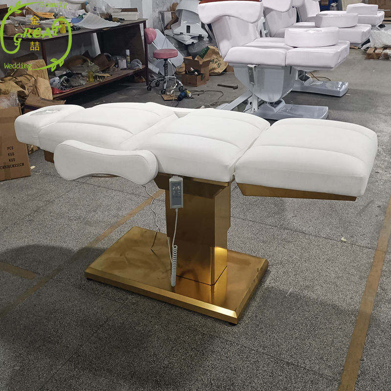 2023 Luxury Pink Gold Esthetician Table Electric Beauty Salon Thermal Massage Tables 8 Beds