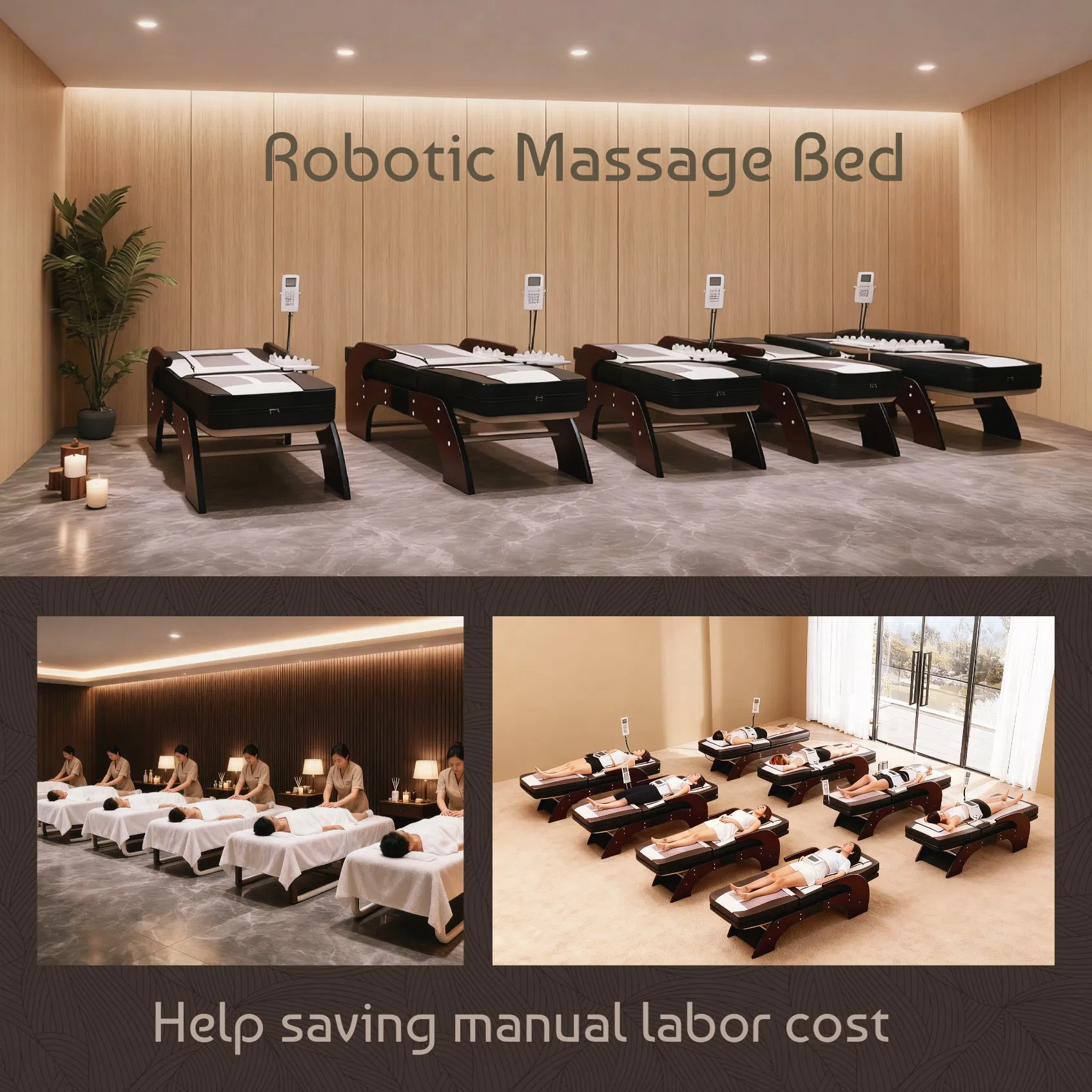 Luxury Electric Massage Bed with Jade Roller &amp; Infrared Heated Therapy for SPA