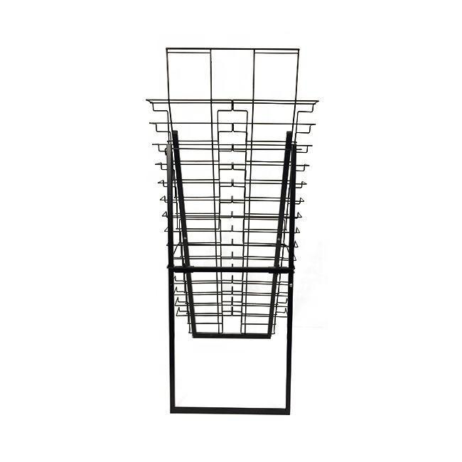 Heavy Duty Metal Wire Floor Standing Brochure &amp; CD Holder Magazine Display Rack