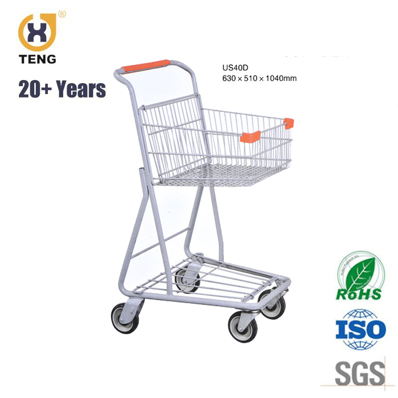 80L American Style Supermarket Equipment Metal Shopping Hand Trolley Cart
