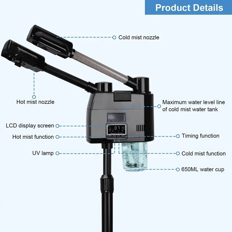 Professional Multifunctional Hair Salon Ozone Lamp Light Facial Steamer