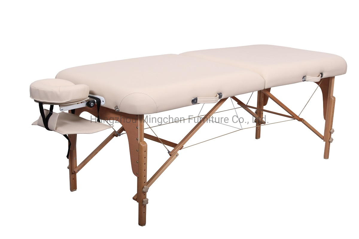Portable White SPA Beech Folding Massage Table with Carrying Bag