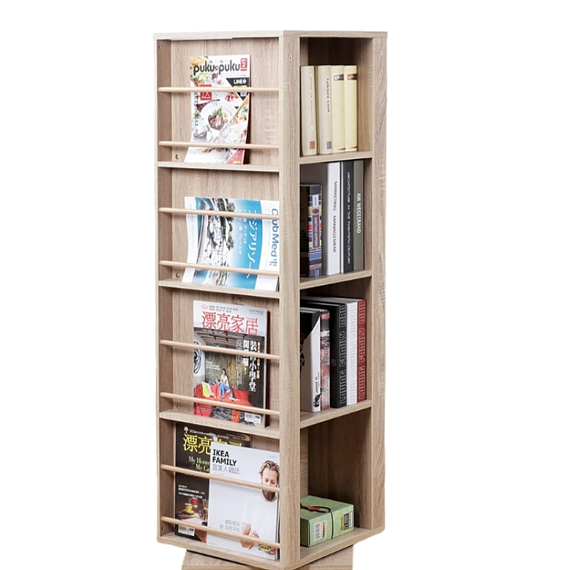 360° Rotating Bookshelf Space Saving Corner Bookcase Organizer Spinning Book Display
