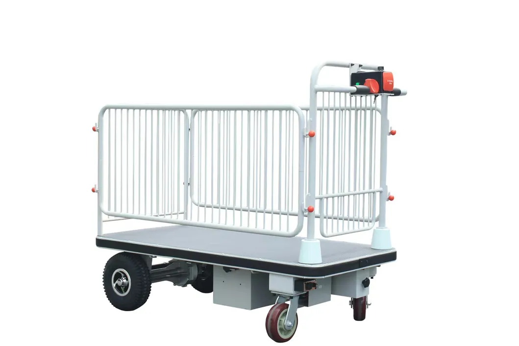 Electric platform cart with shelf