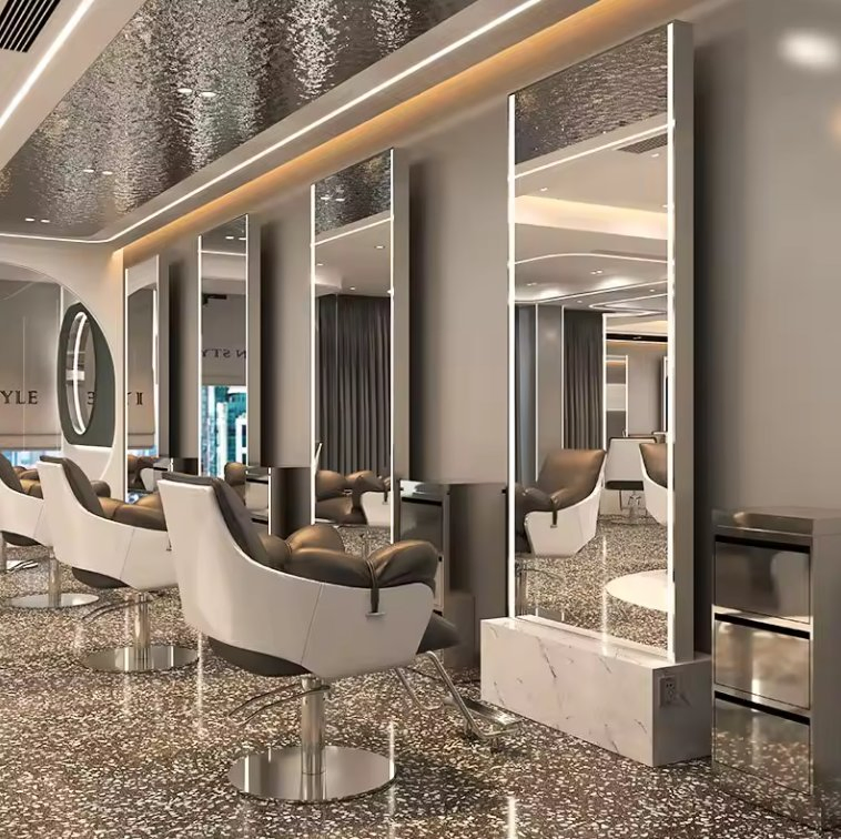 Salon Shop Wall Mounted Smart Beauty Salon Sided Mirror Table