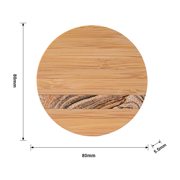 Round Custom Logo Eco-Friendly Wood Cosmetic Pocket Makeup Mirror Bamboo Mirror Cosmetic Tools