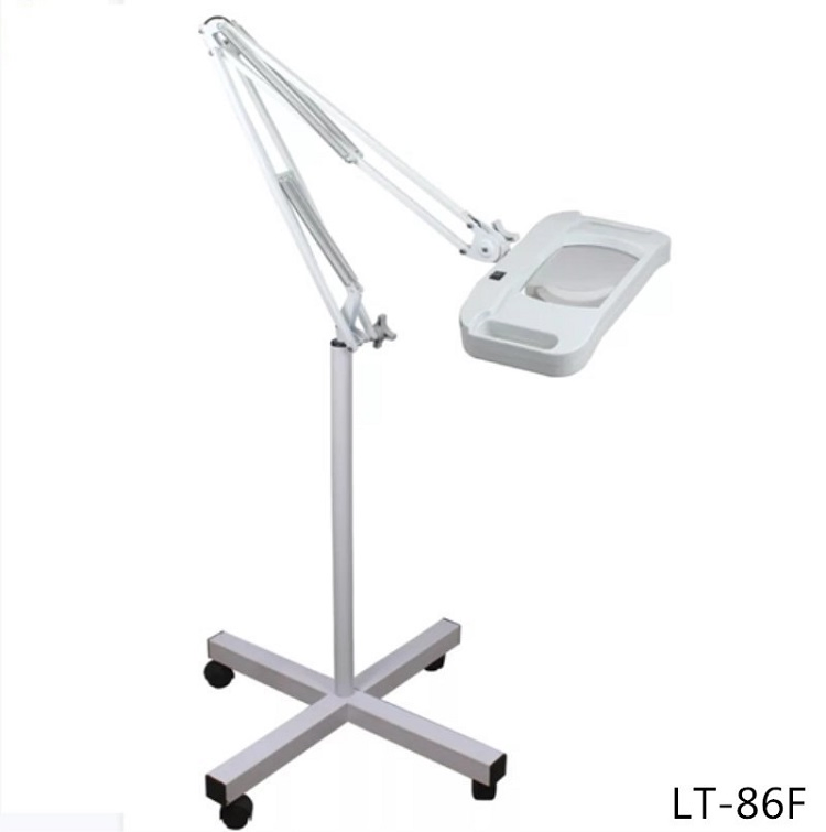 Lt-86f Cleanroom Floor Stand LED Rectangle Lense LED/Flourescent Magnifying Lamp