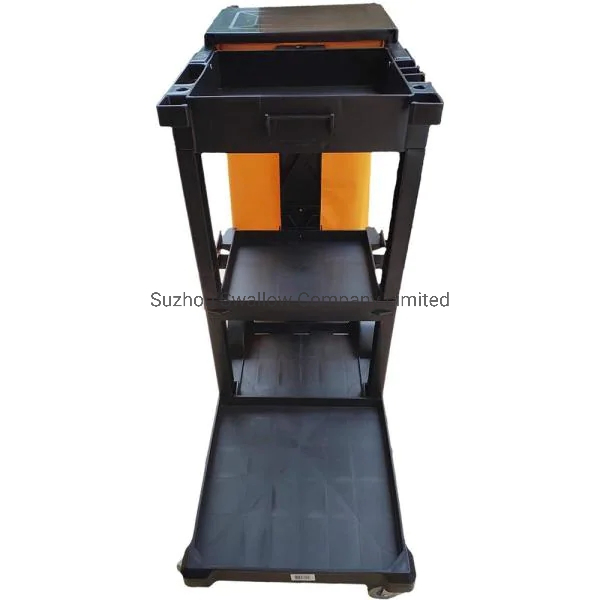 Multipurpose Restaurant Hotel Cleaning Trolley Cart with Cover Service Tool Cart Cleaning Equipment