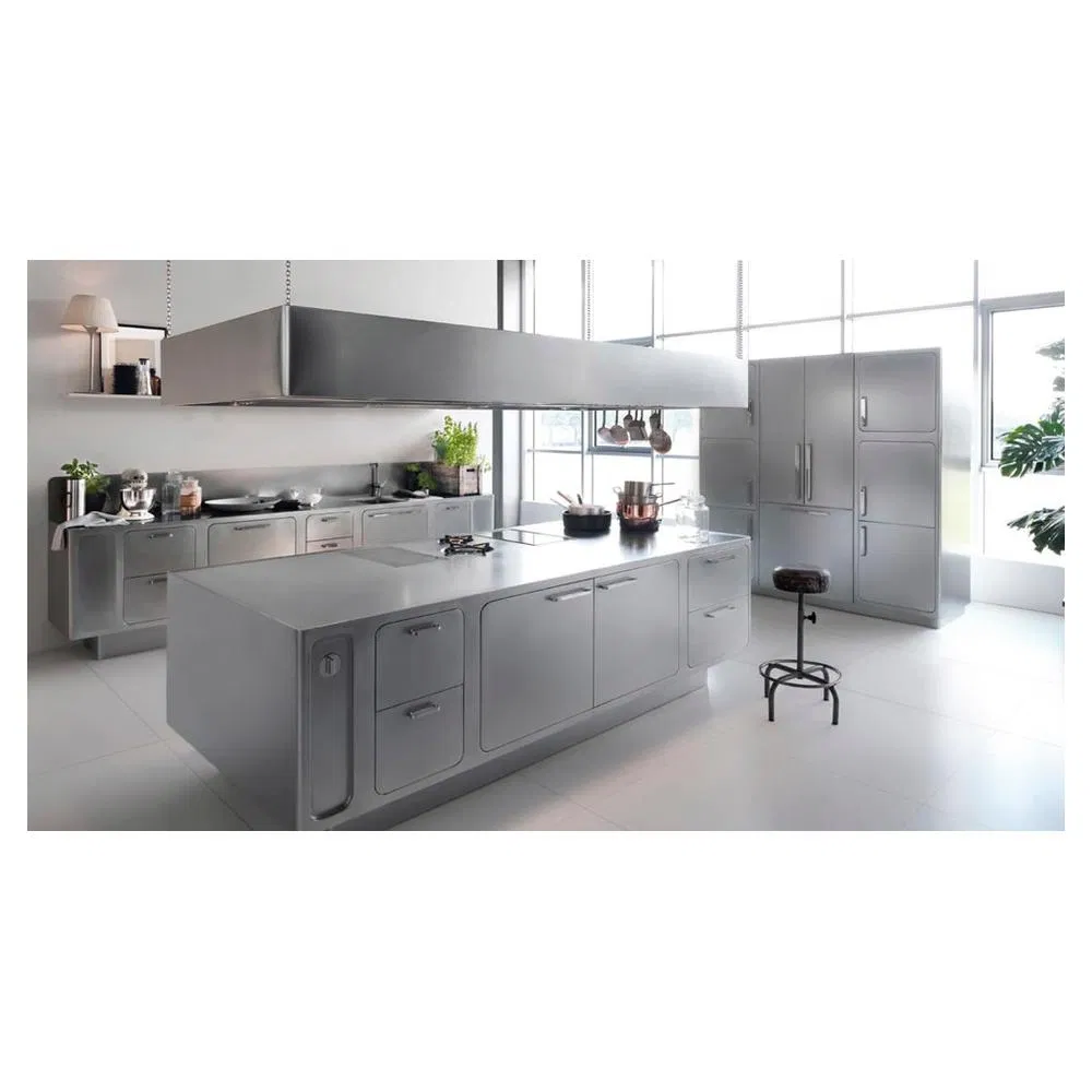 Gabinetes de cocina modulares de acero inoxidable duradero Prima