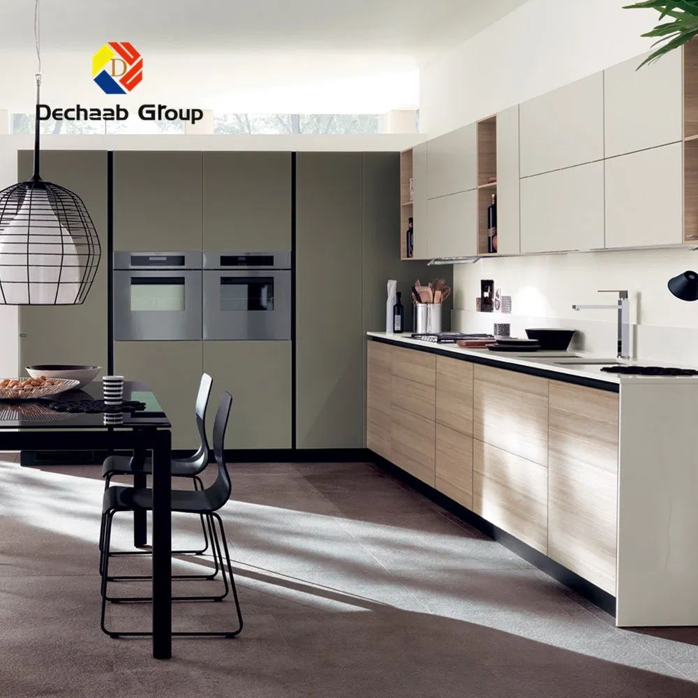 Gabinetes de cocina exteriores de acero inoxidable blanco moderno