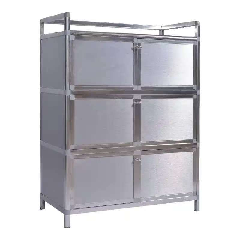 Gabinete de cocina modular moderno de acero inoxidable montado en la pared personalizado al por mayor 304