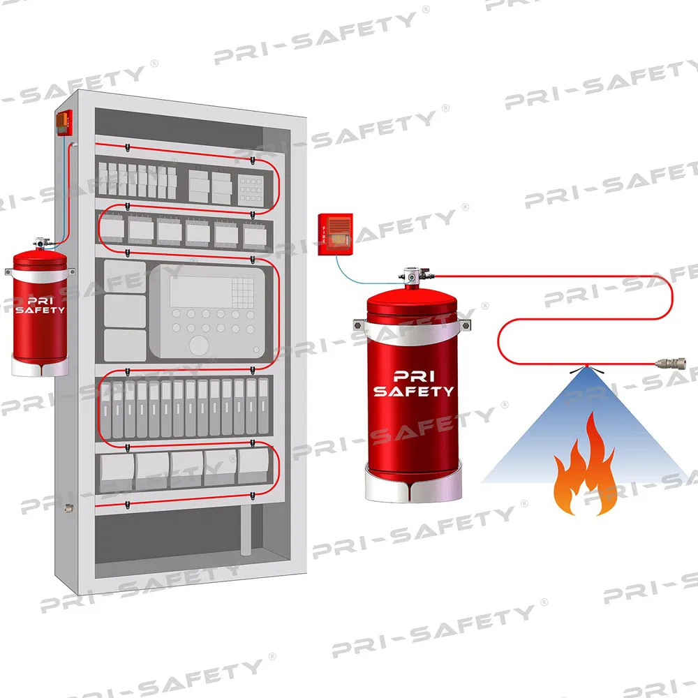 Sistema de Protección Contra Incendios Eléctricos Sistema de Supresión de Incendios Automático Basado en Tubos DLP para Gabinetes de Baterías de UPS y Paneles Eléctricos
