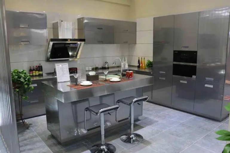Gabinetes de cocina de acero inoxidable a prueba de agua para Island City (BR-SS007)