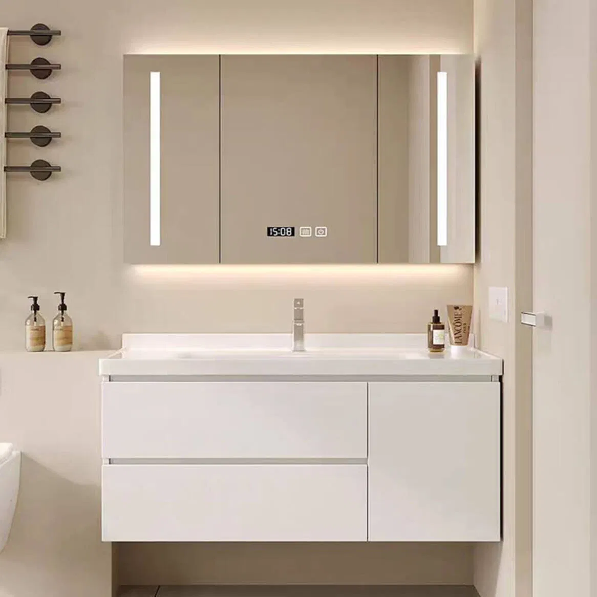 Mueble de baño estilo hotel, gabinete de esquina de aluminio barato