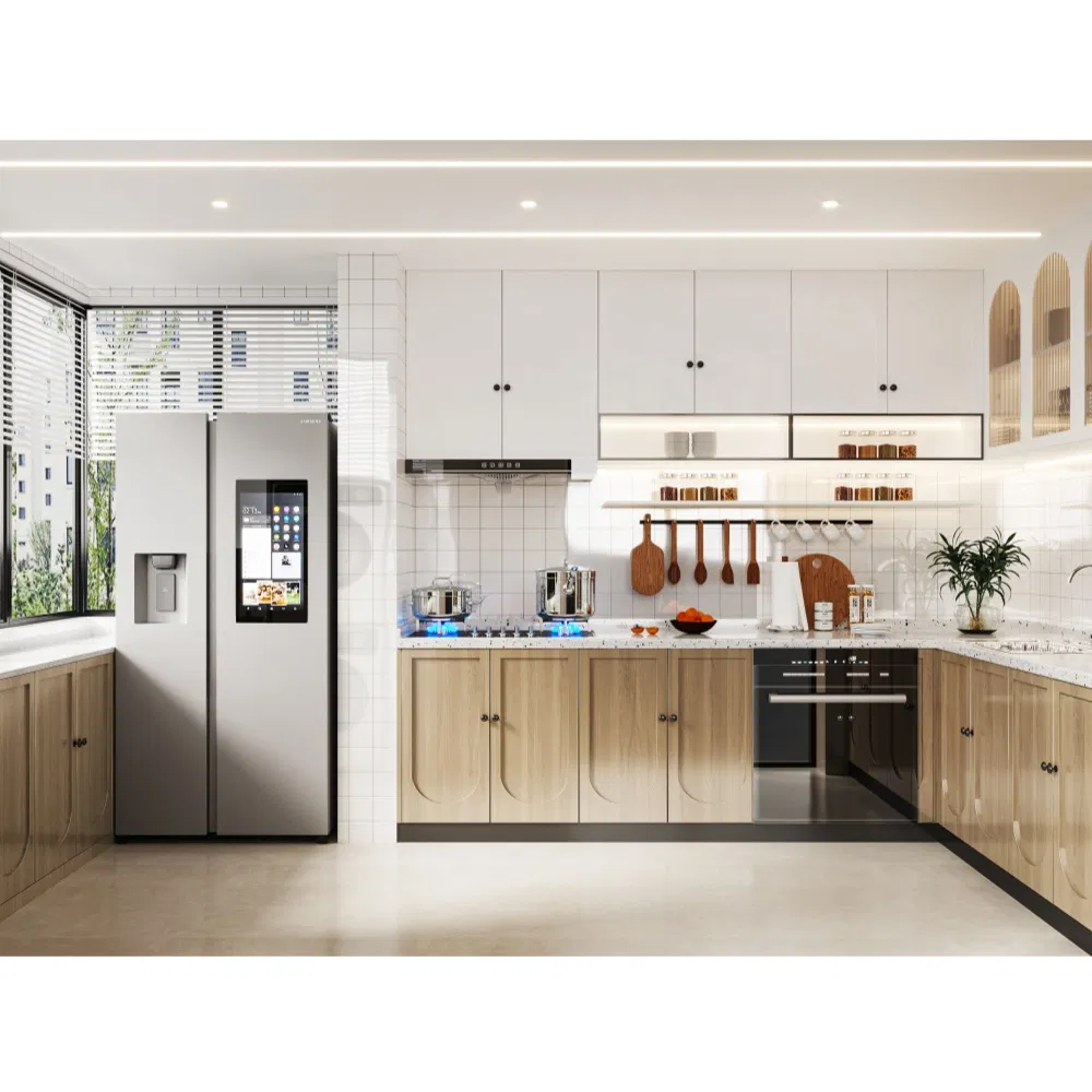 Gabinetes de cocina de acero inoxidable Swete con armario alto