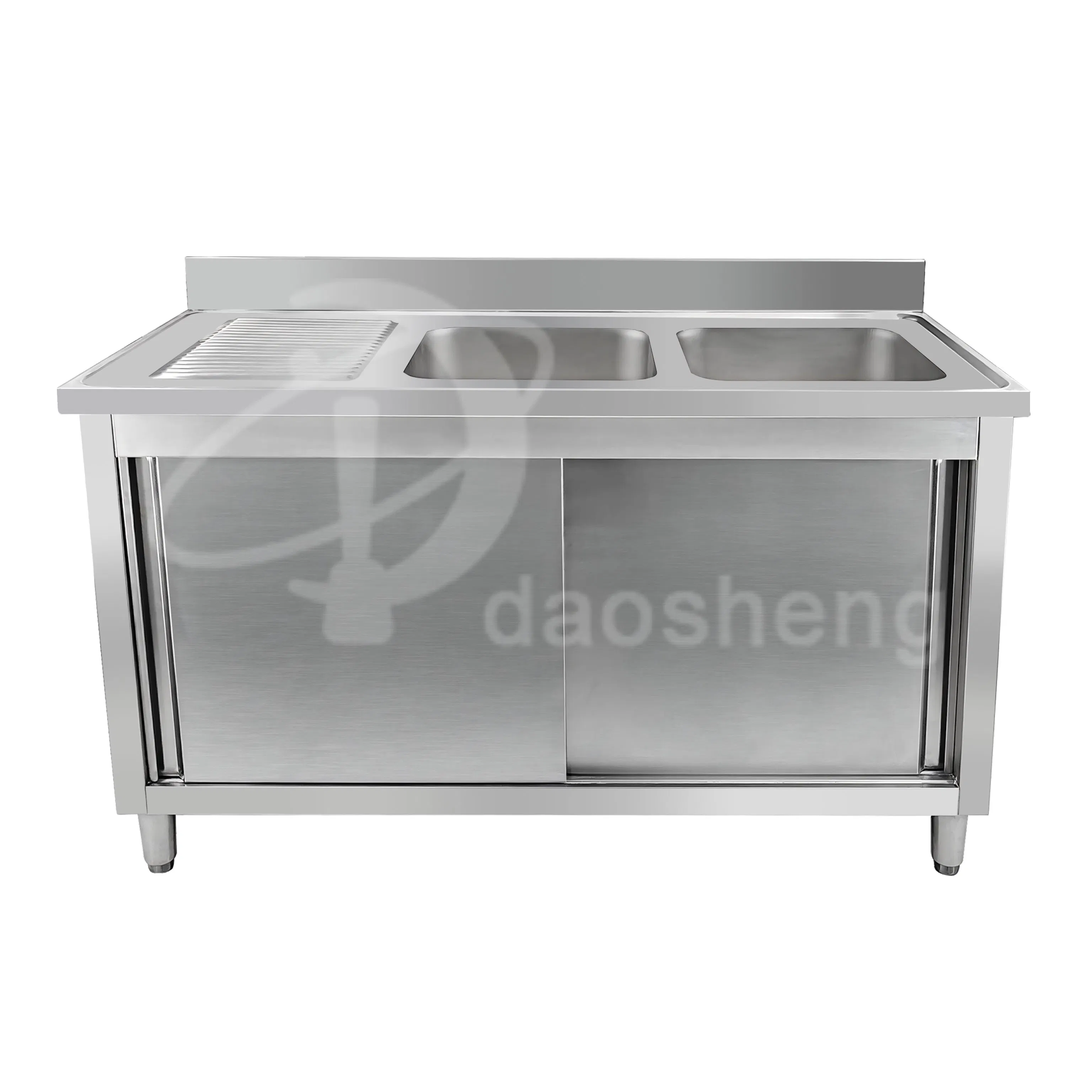 Banco de trabajo de alta resistencia Daosheng, mesa de preparación de cocina, gabinete con fregadero, estación de trabajo de laboratorio dental con fregadero de doble tazón