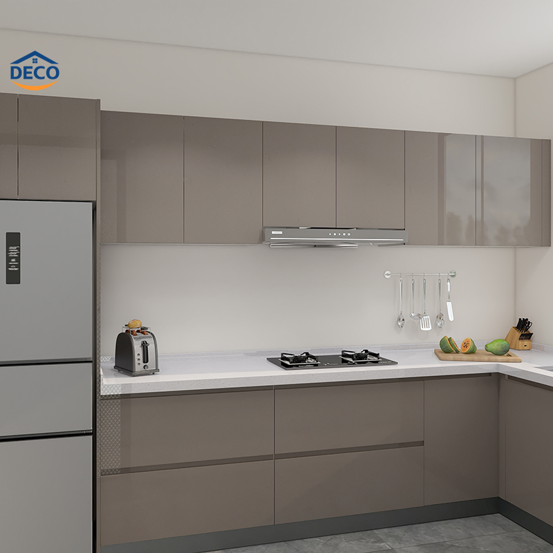 Conjunto de Gabinetes de Cocina Modular de Acero Inoxidable para Exterior, Gabinete de Cocina de Madera Sólida de Lujo con Isla