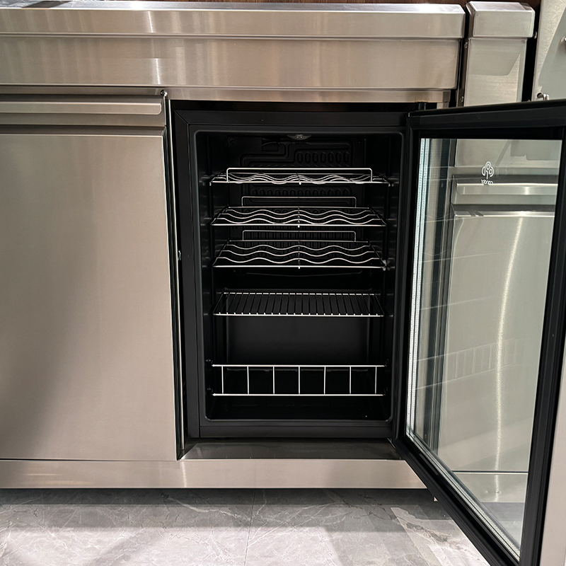 Parrillas de barbacoa modulares para casas móviles, diseños modernos, gabinetes de cocina al aire libre de acero inoxidable