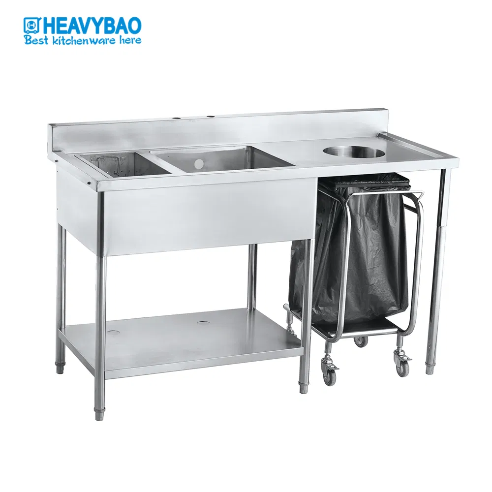 Fregadero de cocina de acero inoxidable Heavybao con gabinete y puerta