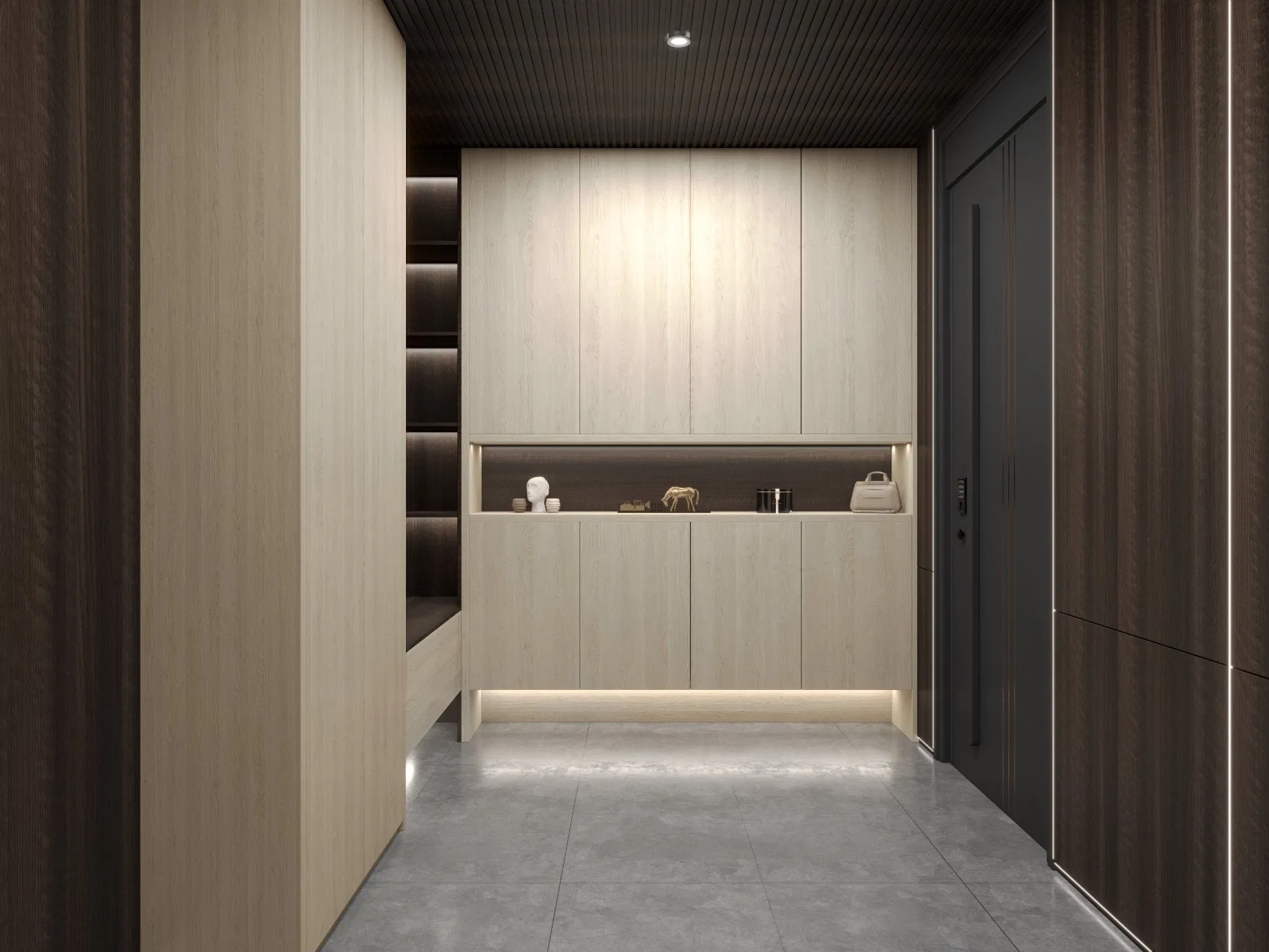 Muebles de exterior de lujo moderno de alto rendimiento en madera maciza, armarios de cocina estilo shaker