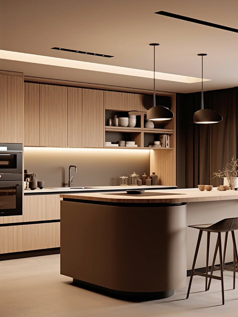 Soluciones contemporáneas de armarios de cocina para espacios de vida elegantes