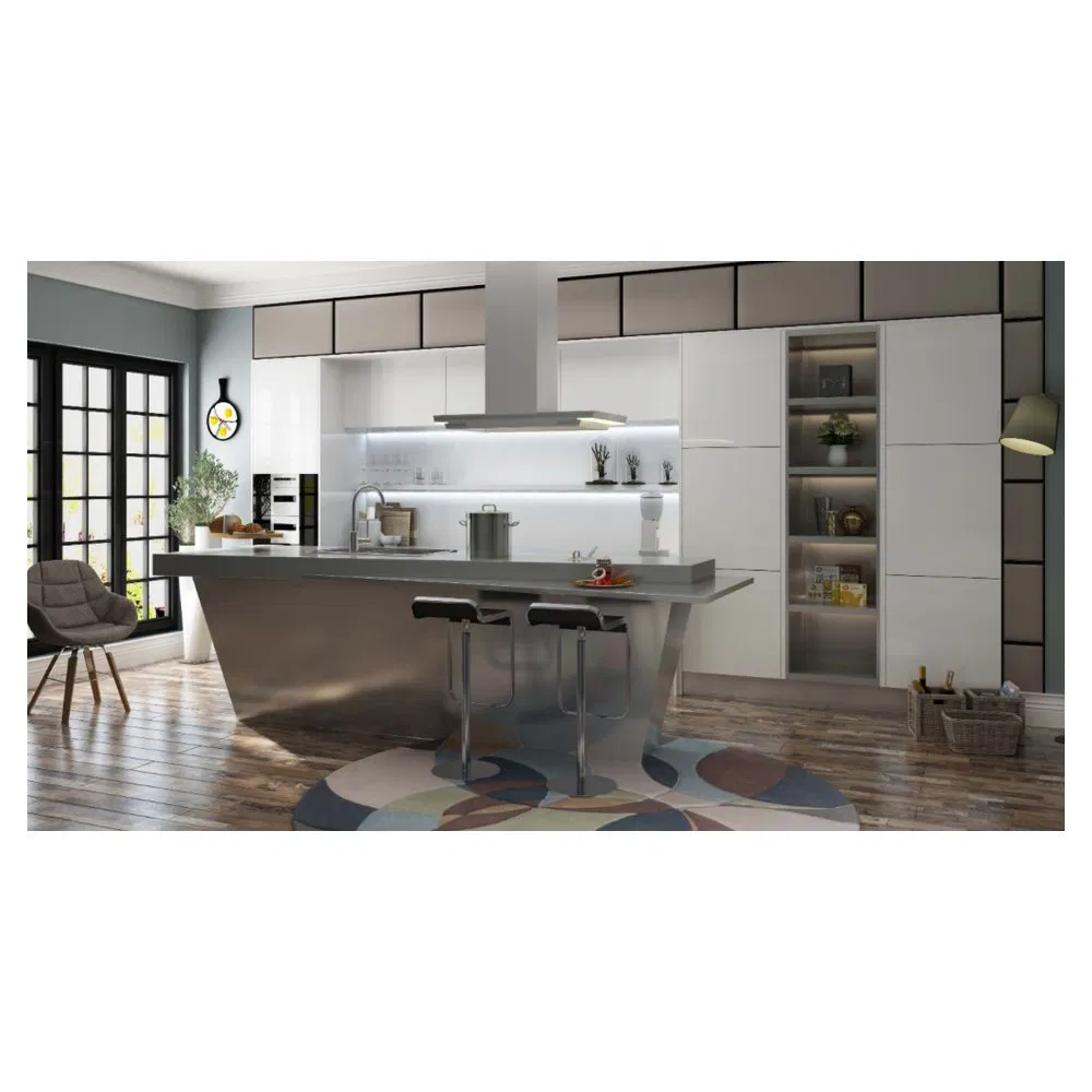 Gabinetes de cocina modulares de acero inoxidable duradero Prima