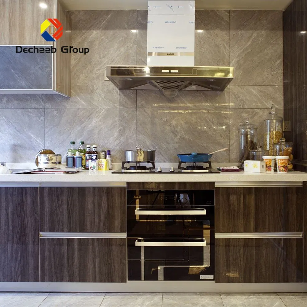 Gabinetes de cocina exteriores de acero inoxidable blanco moderno
