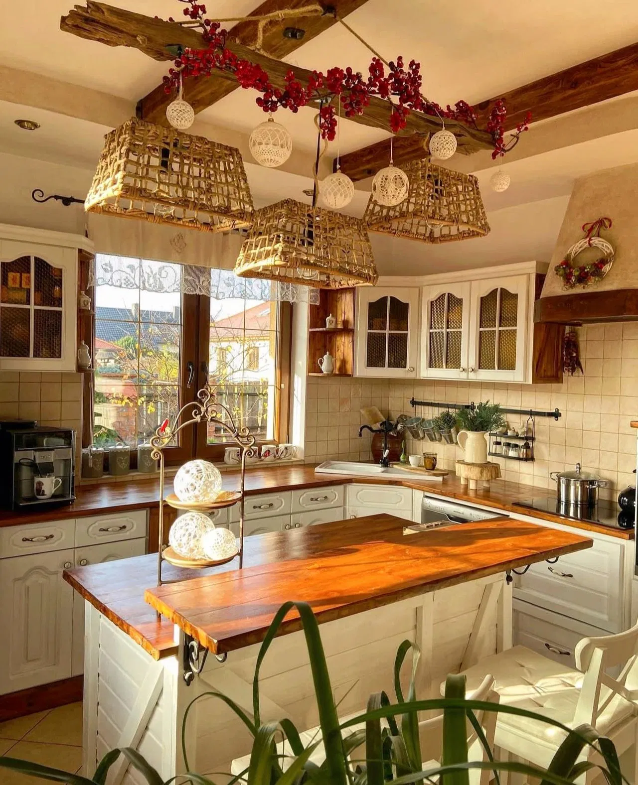 Conjunto de Gabinetes de Cocina Interior Premium con Diseño de Encimera de Mármol