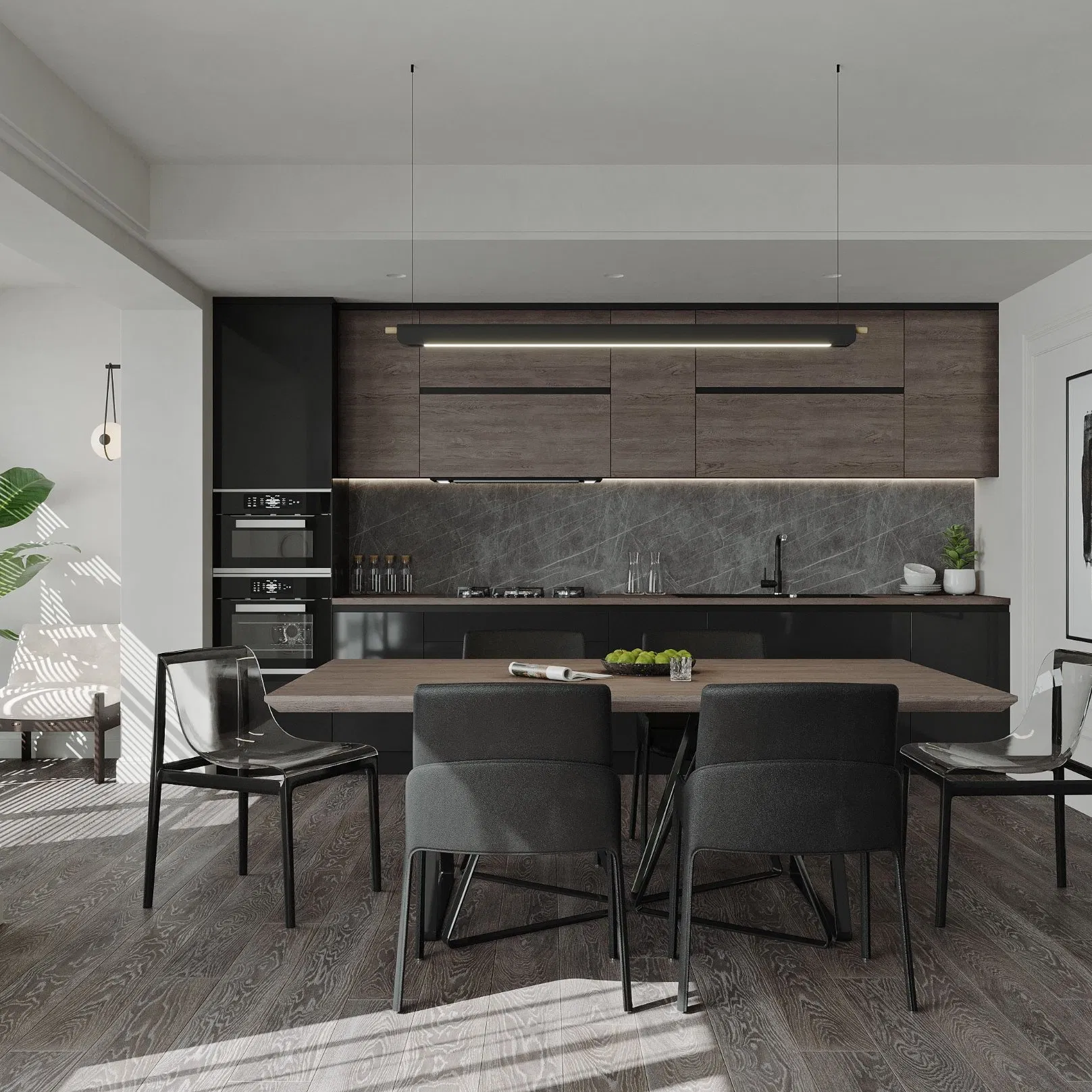 Mueble de cocina moderno de madera maciza antigua de lujo, armario de cocina de acero inoxidable personalizado en acero