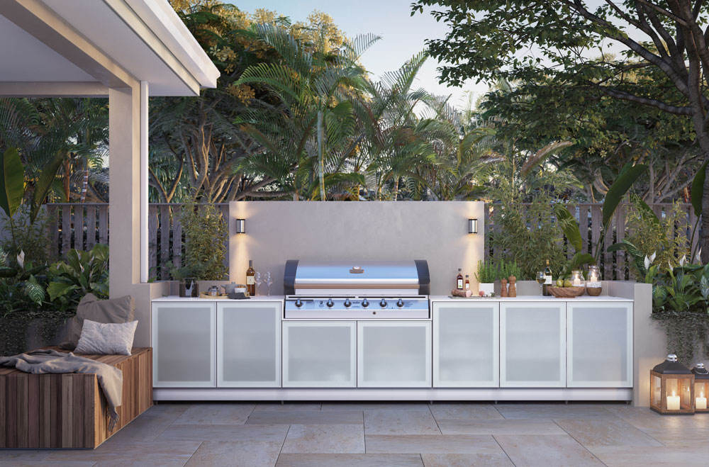 Gabinetes de Cocina Exterior Parrilla de Gas Personalizada 304 Acero Inoxidable Muebles Modernos para el Hogar