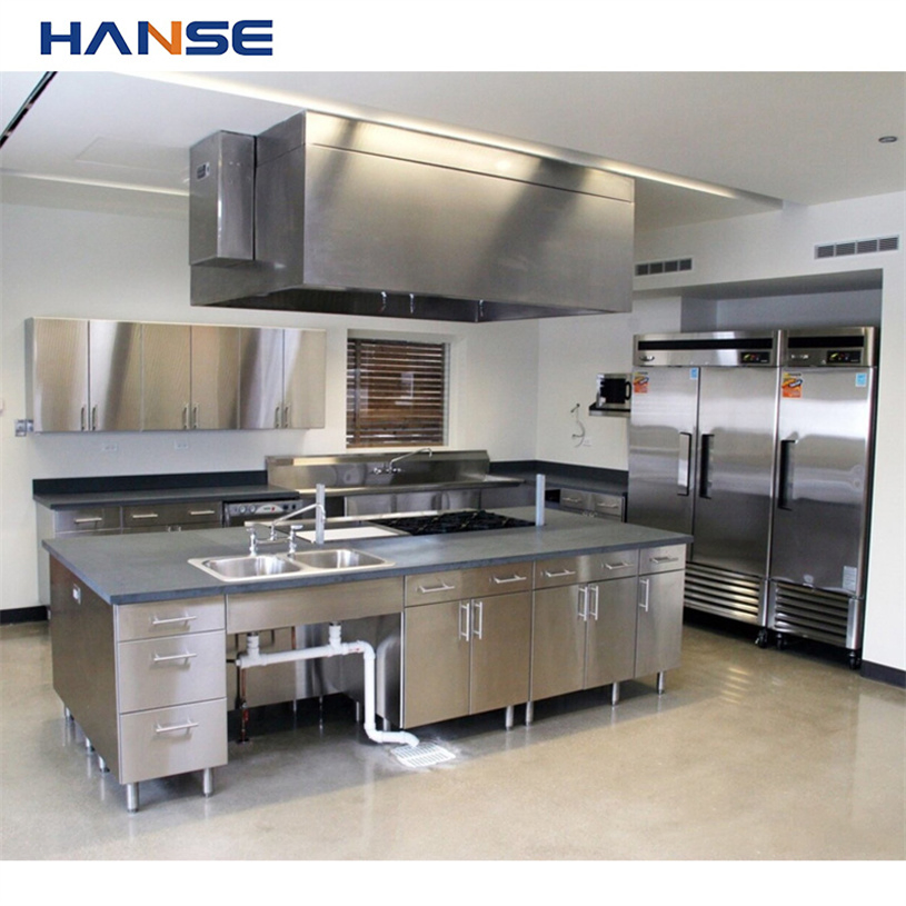 Venta Caliente Modular Pared Completa Personalizada Lujo Apertura Accesorios Acero Inoxidable Gabinetes de Cocina con Alacena e Isla