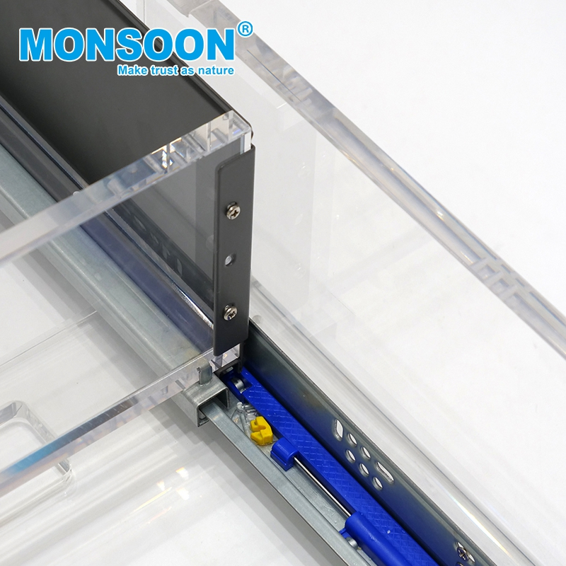 Hardware de gabinete de alta resistencia gris acero inoxidable hierro cierre suave doble pared montado debajo caja metálica sistemas de cajones de cocina para cocina